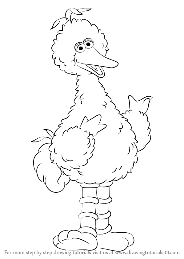 Learn how to draw big bird from sesame street sesame street step by step drawing tutorials sesame street coloring pages big bird sesame street big bird