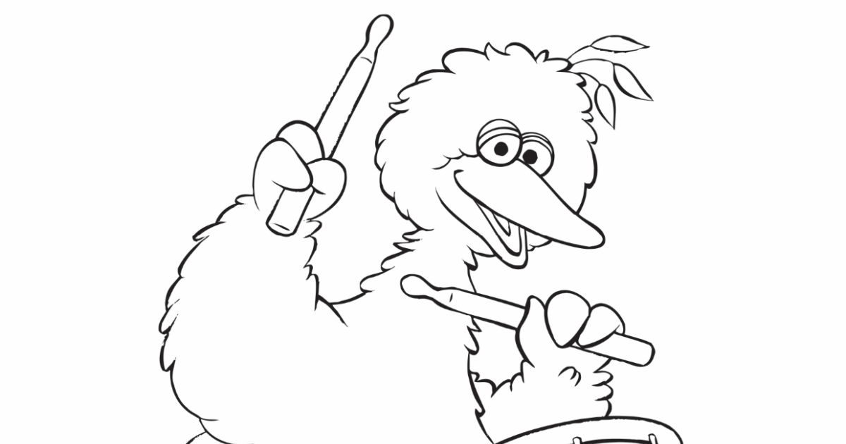 Free printable big bird coloring page