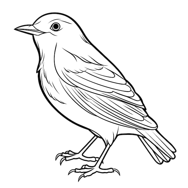 Premium vector blackbird coloring pages vector animals