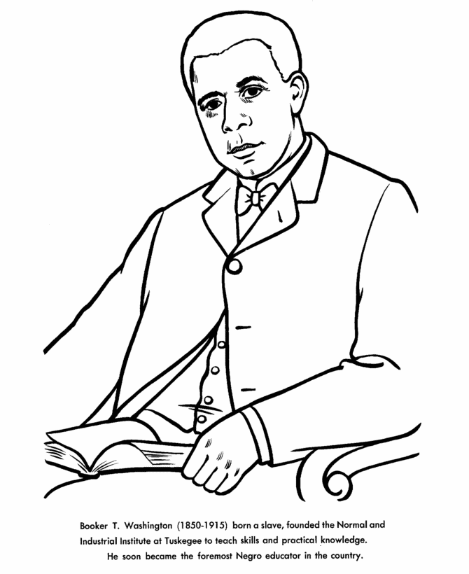 Booker t washington â educator author civil rights leader coloring pâ black history month activities black history month preschool black history printables