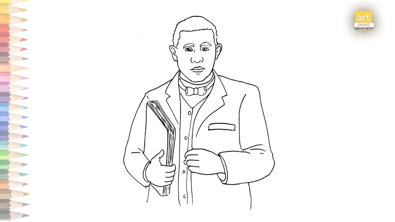 Booker t washington drawing easy how to draw booker t washington step by step art janag