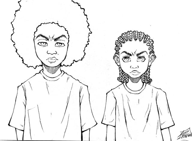 Wip more boondocks art in my style radultswim