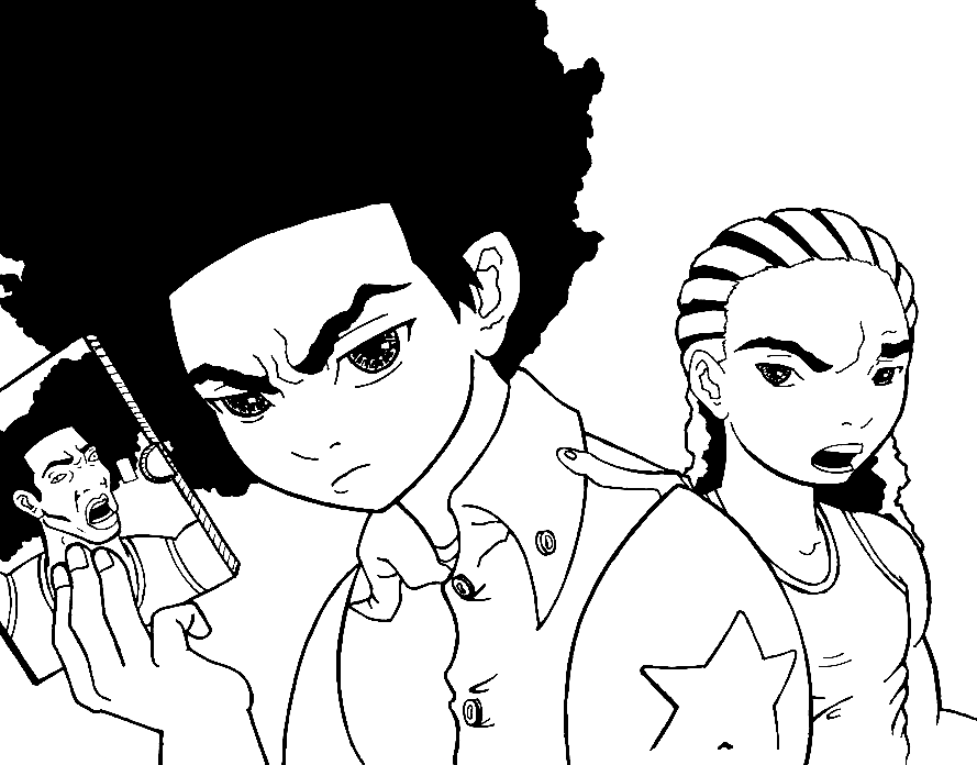 Boondocks coloring pages printable for free download