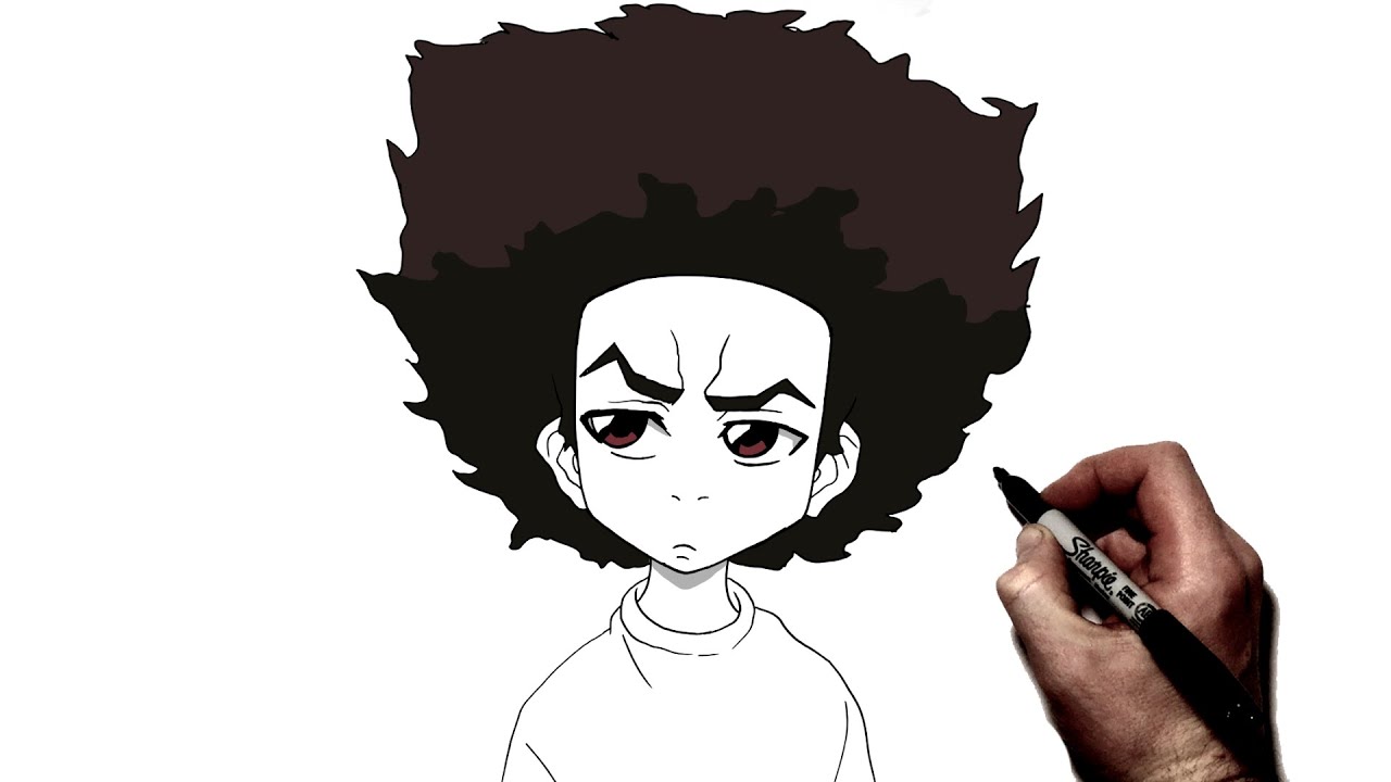How to draw huey freean step by step boondocks