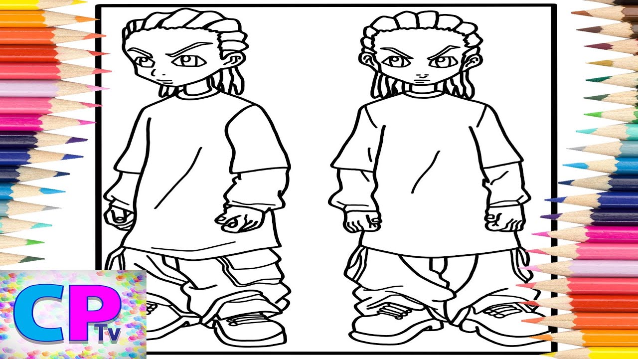 Boondocks coloring pagesriley fro boondockscartoon