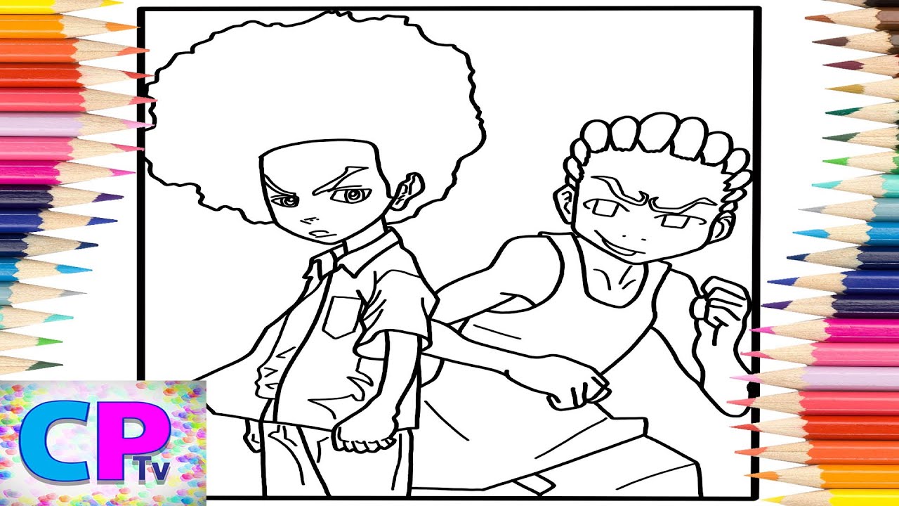 Boondocks coloring pagesboondocks riley and hueyjim yosef