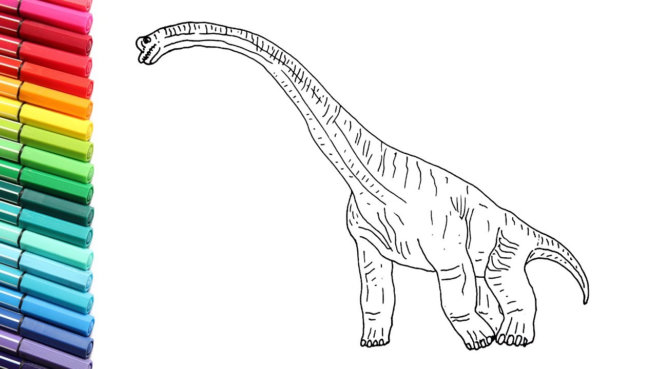 How to draw and color the brachiosaur fro jurassic world