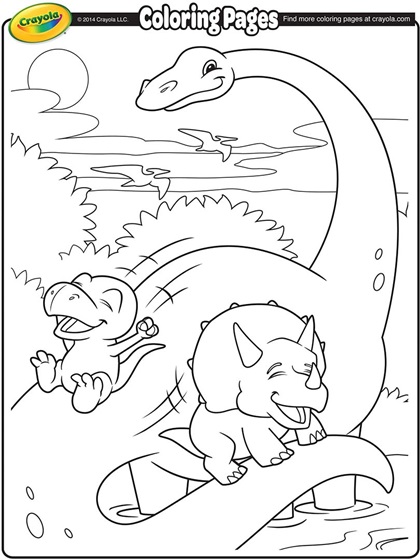 Brachiosaurus and dinosaur friends coloring page