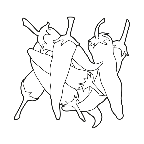 Printable chili pepper coloring page