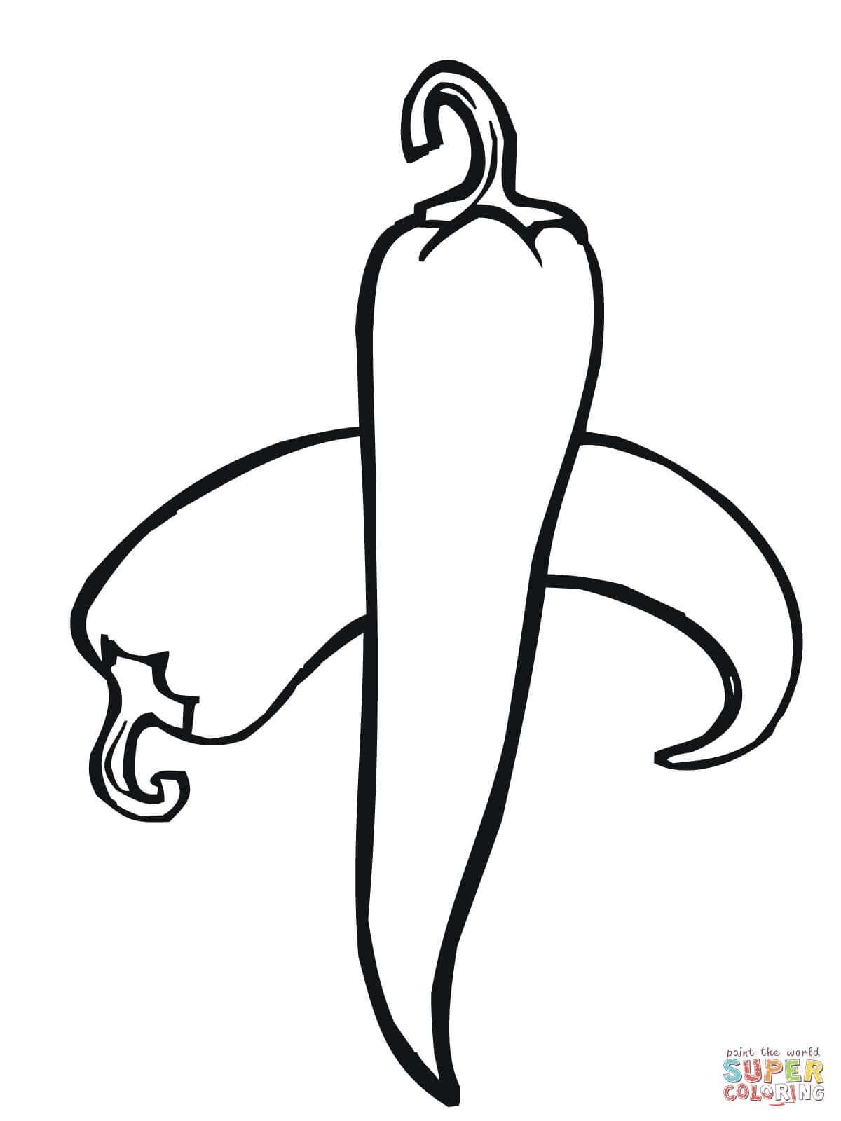 Chili pepper coloring pages vegetable coloring pages coloring pages fruit coloring pages
