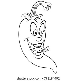 Coloring page coloring book cartoon chili stock vector royalty free