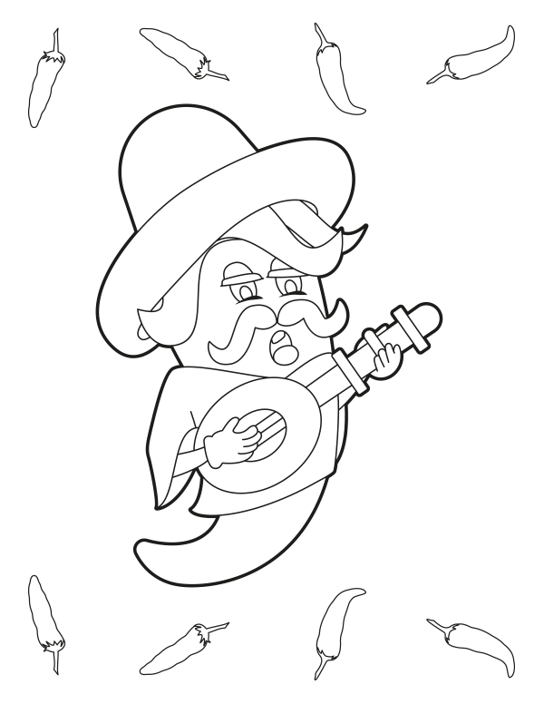 Free printable cartoon chili pepper coloring page download it at httpsmuseprintablesdownloadcoloring