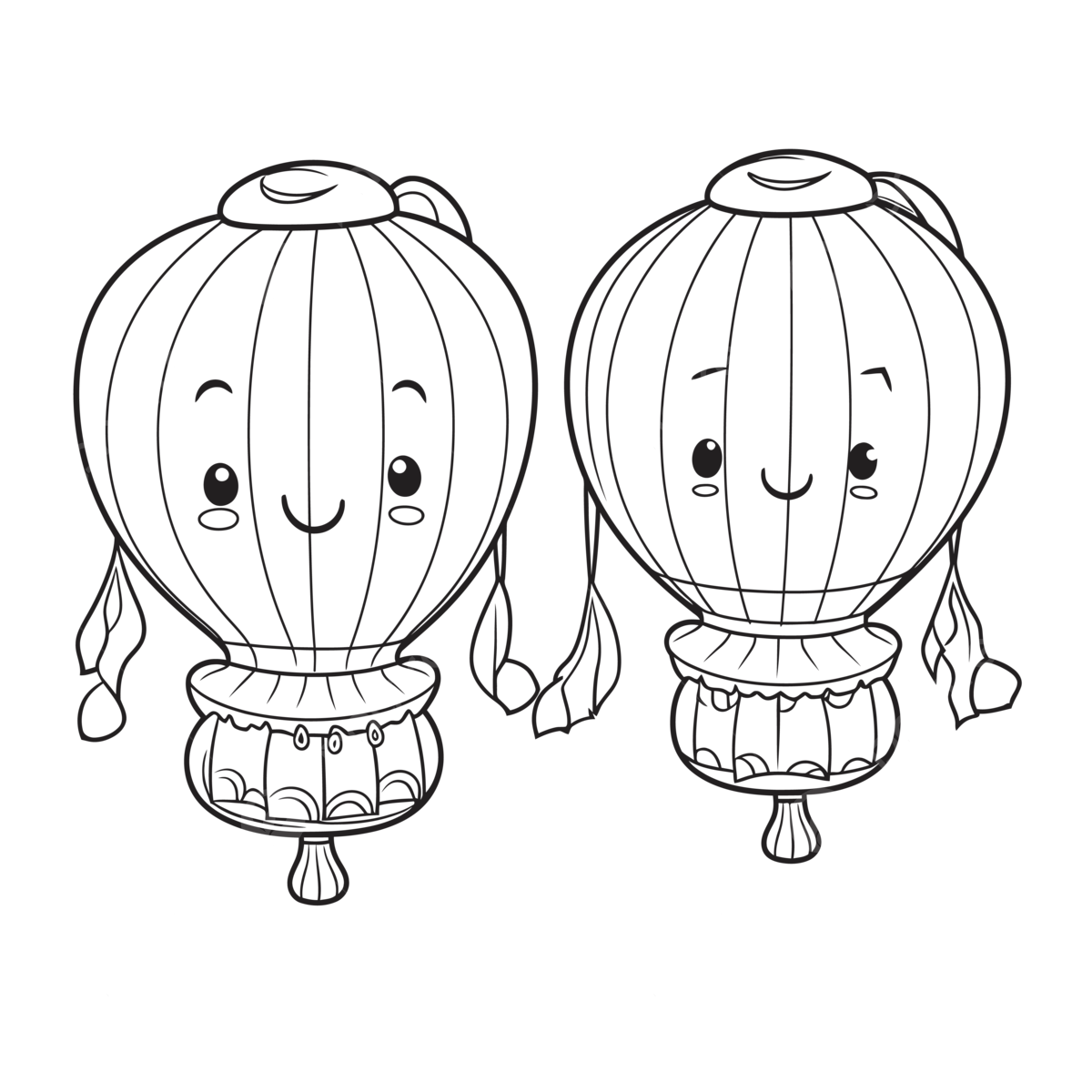 Cute balloons coloring page outline sketch drawing vector chinese lanterns drawing chinese lanterns outline chinese lanterns sketch png and vector with transparent background for free download