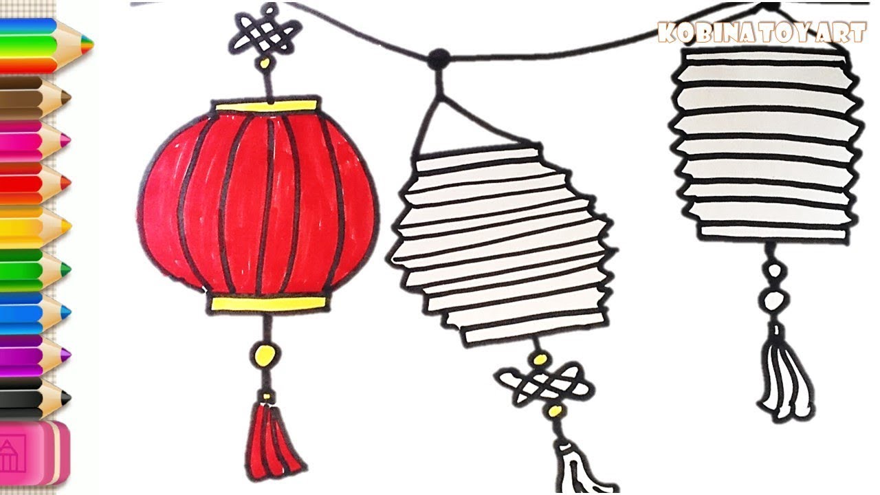 How to draw chinese lanterns