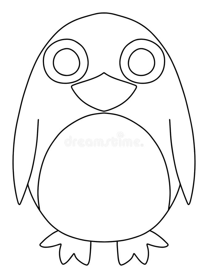 Chubby penguin coloring page for kids stock vector illustration stock vector