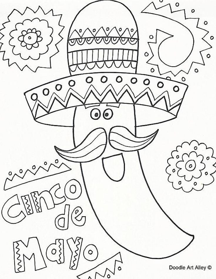 Free printable cinco de mayo coloring pages for kids cinco de mayo coloring pages from celebration doodâ coloring pages cinco de mayo cinco de mayo colors