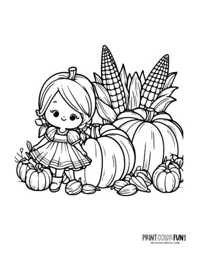 Free fall harvest coloring pages autumn pumpkin patches hay rides corn stalks at