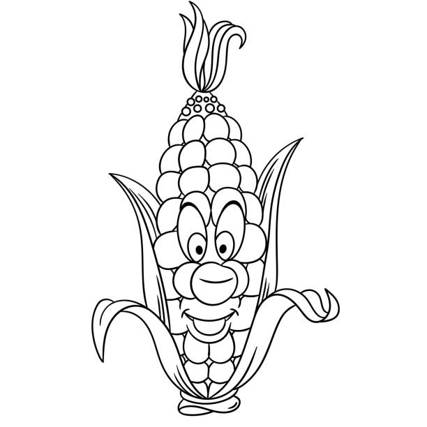 Clip art of how to draw corn stalks stock illustrations royalty