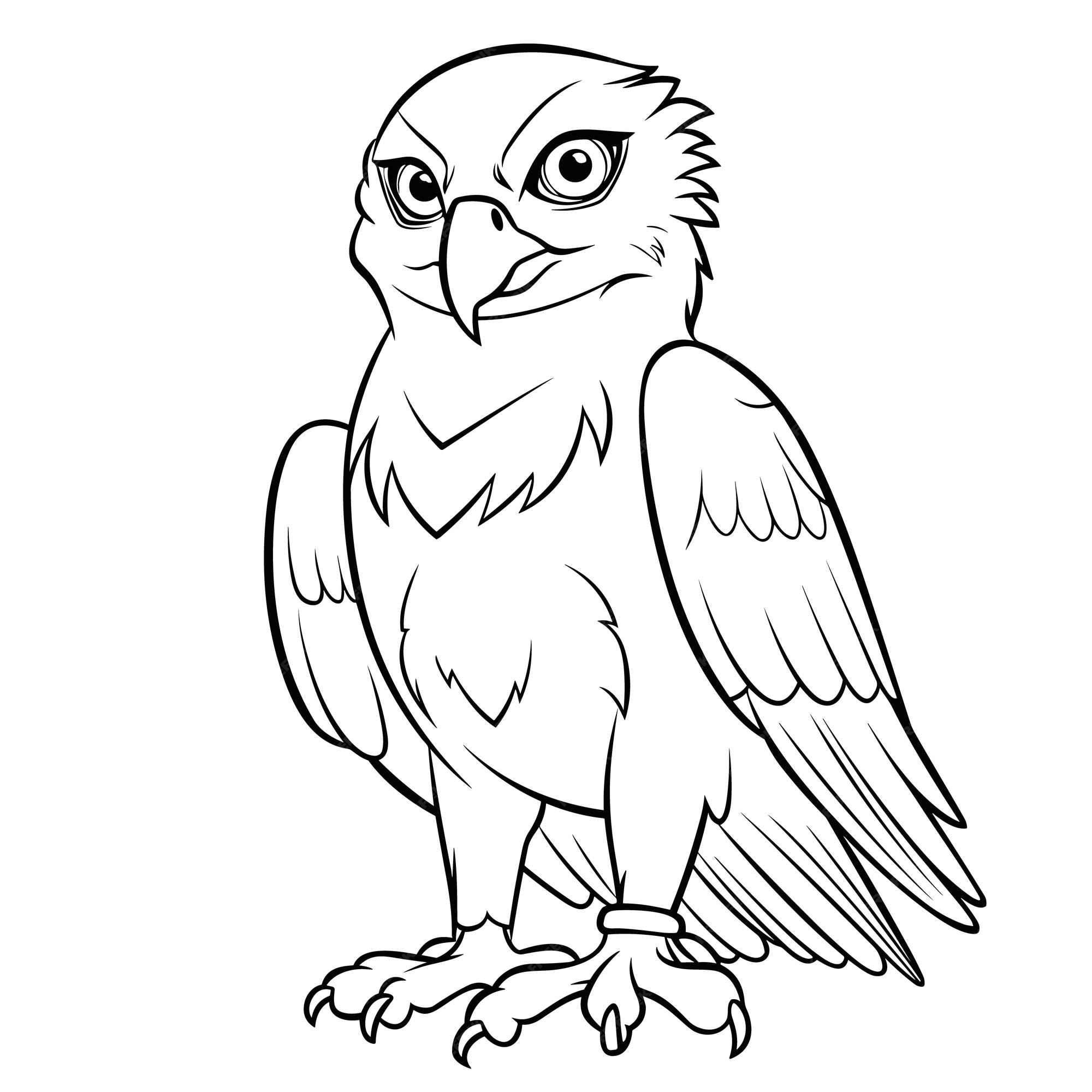 Premium vector falcon coloring pages vector animals
