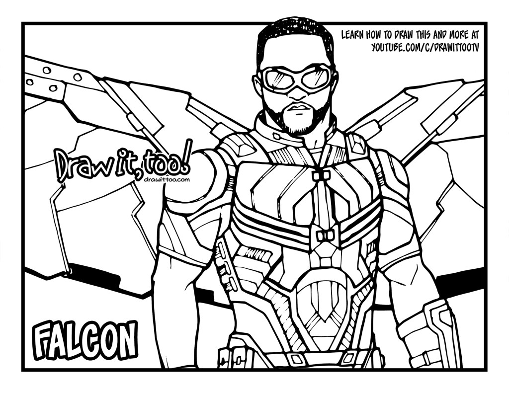 How to draw falcon avengers infinity war drawing tutorial