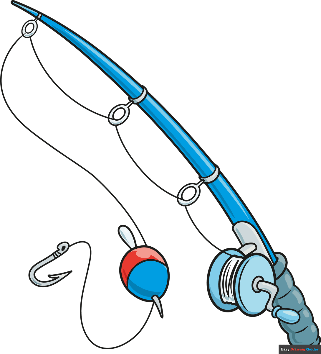 How to draw a fishing pole