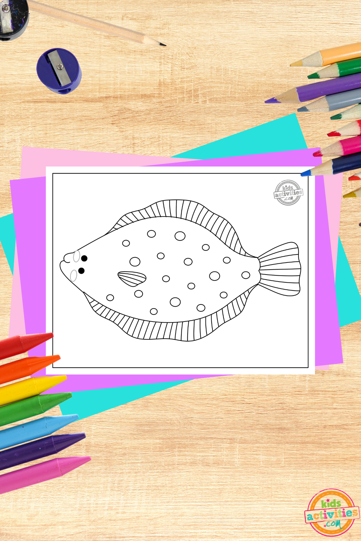 Printable flounder coloring page kids activities blog