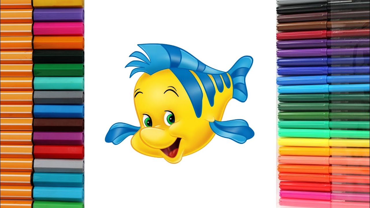 How to draw flounder fish easy drawing