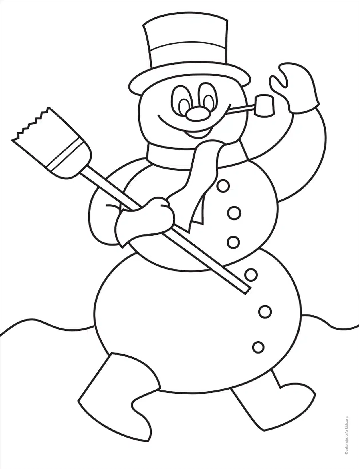 Easy how to draw frosty the snowman tutorial and coloring page