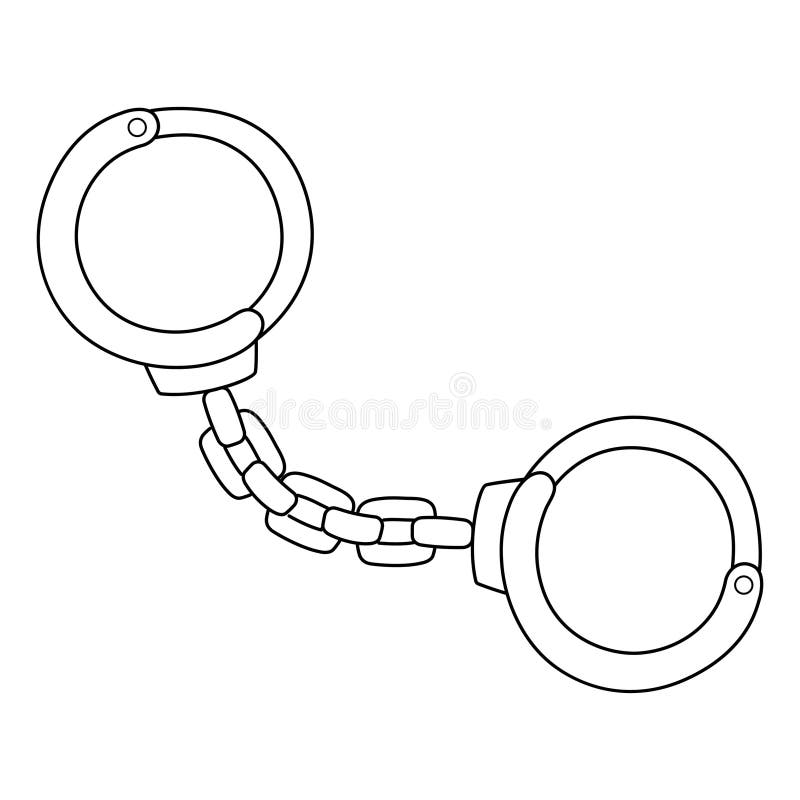 Handcuff isolated coloring page for kids stock vector