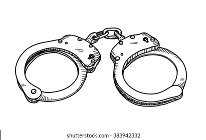 Handcuffs drawing photos and images