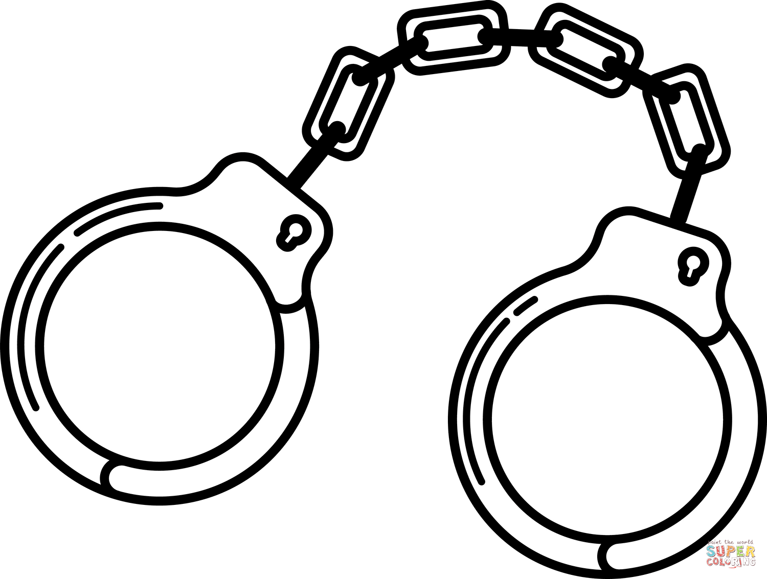 Handcuffs coloring page free printable coloring pages