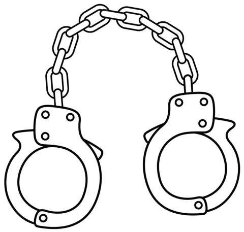 Handcuffs coloring page free printable coloring pages