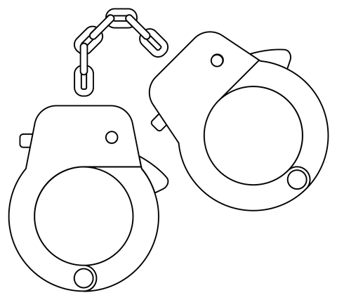 Handcuffs coloring page free printable coloring pages