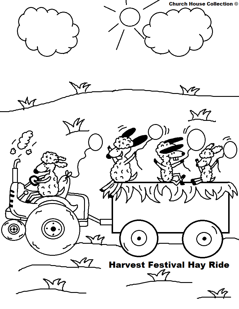 Hay ride fall coloring pages tractor coloring pages coloring pages