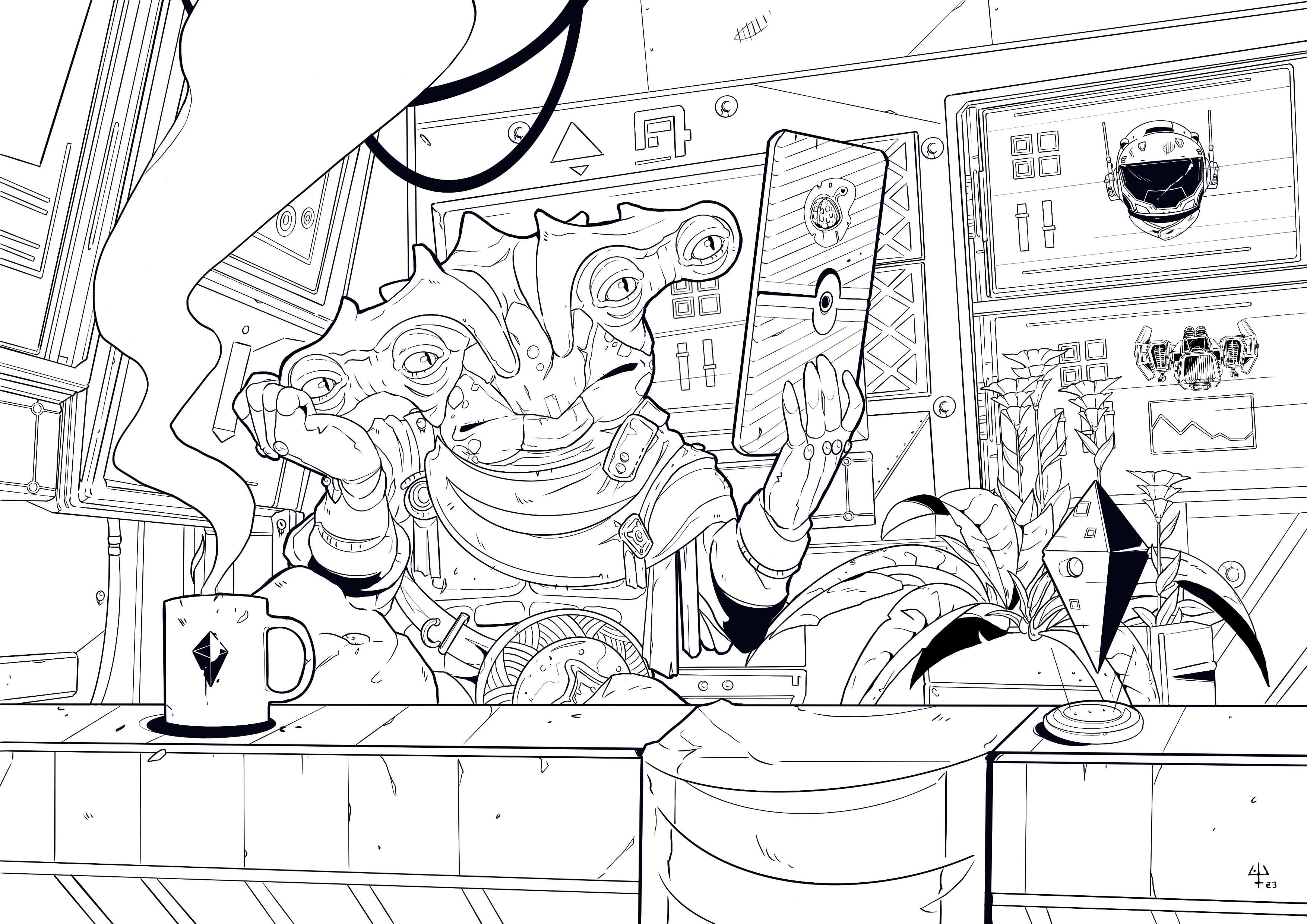 Again another page from that small coloring book project of mine more to go d rnomansskythegame