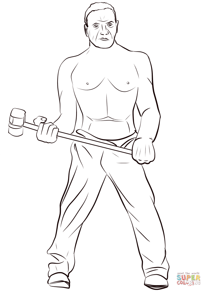 John henry coloring page free printable coloring pages