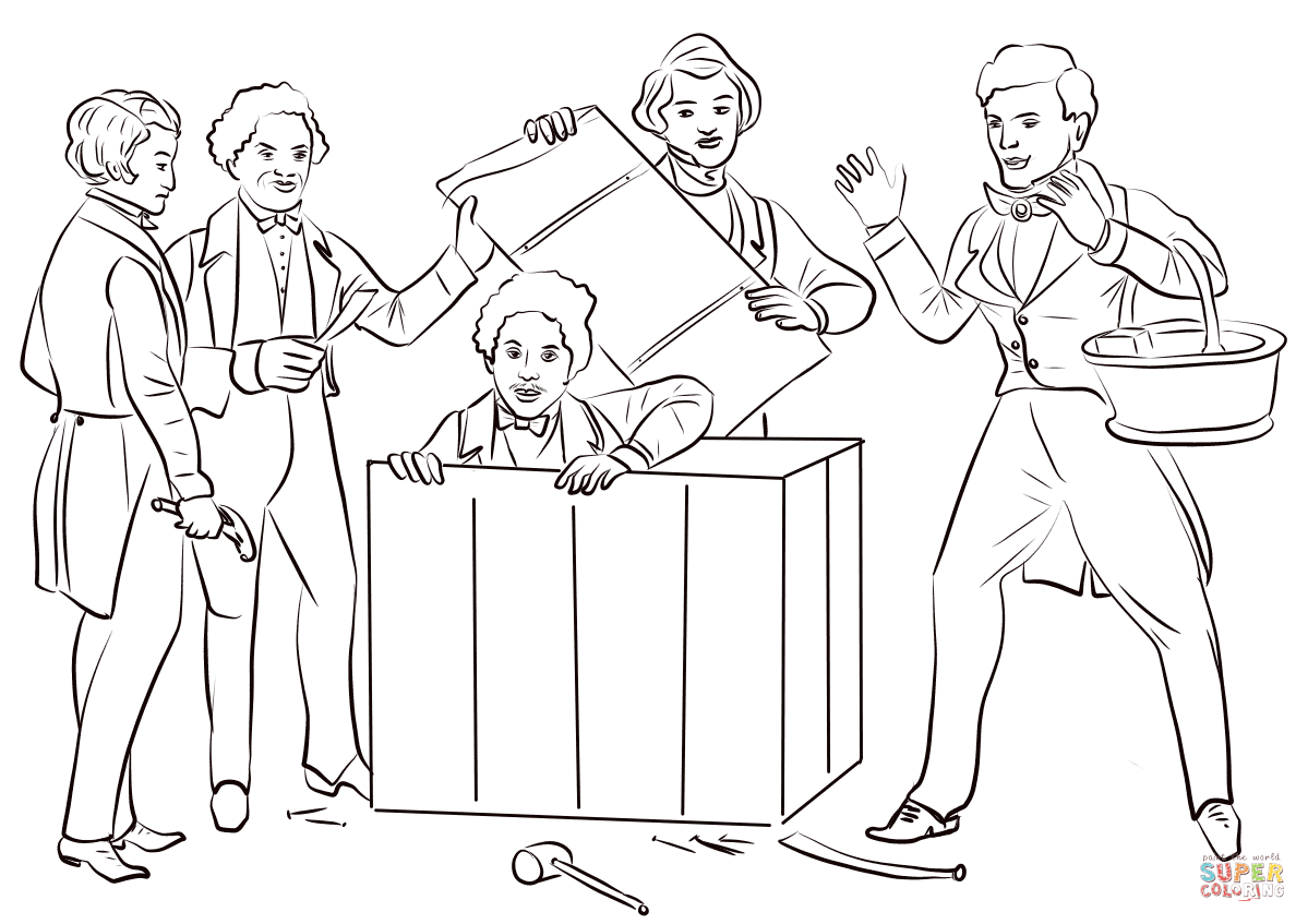 Resurrection of henry box brown coloring page free printable coloring pages