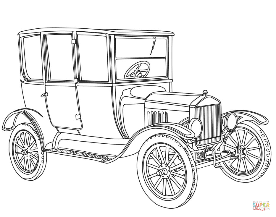 Ford model t coloring page free printable coloring pages