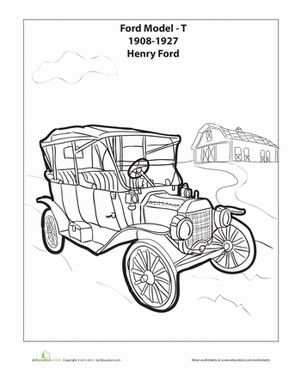 Model t worksheet education model t cars coloring pages model