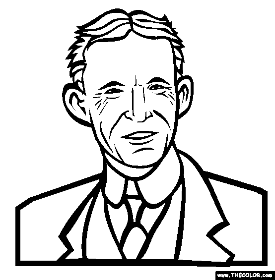 Henry ford coloring page free henry ford online henry ford famous historical figures coloring pages