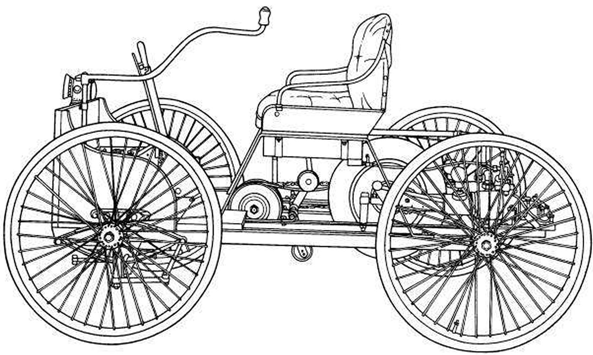 Ford quadricycle line drawing