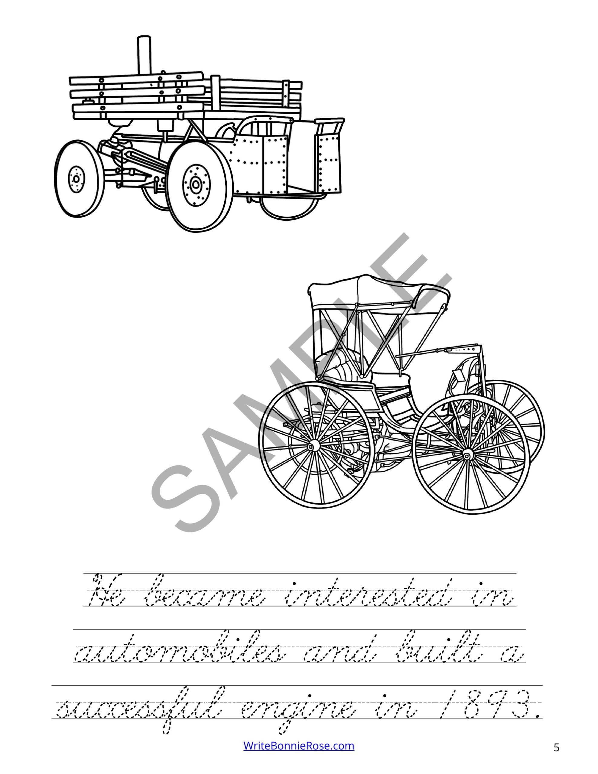 Life of henry ford coloring book