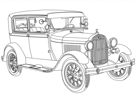 Ford model a coloring page free printable coloring pages