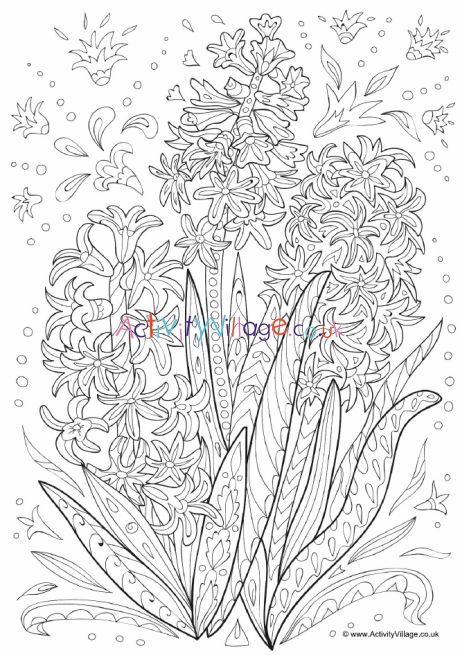 Hyacinth doodle louring page