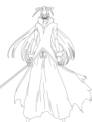 Hollow ichigo coloring page free printable coloring pages