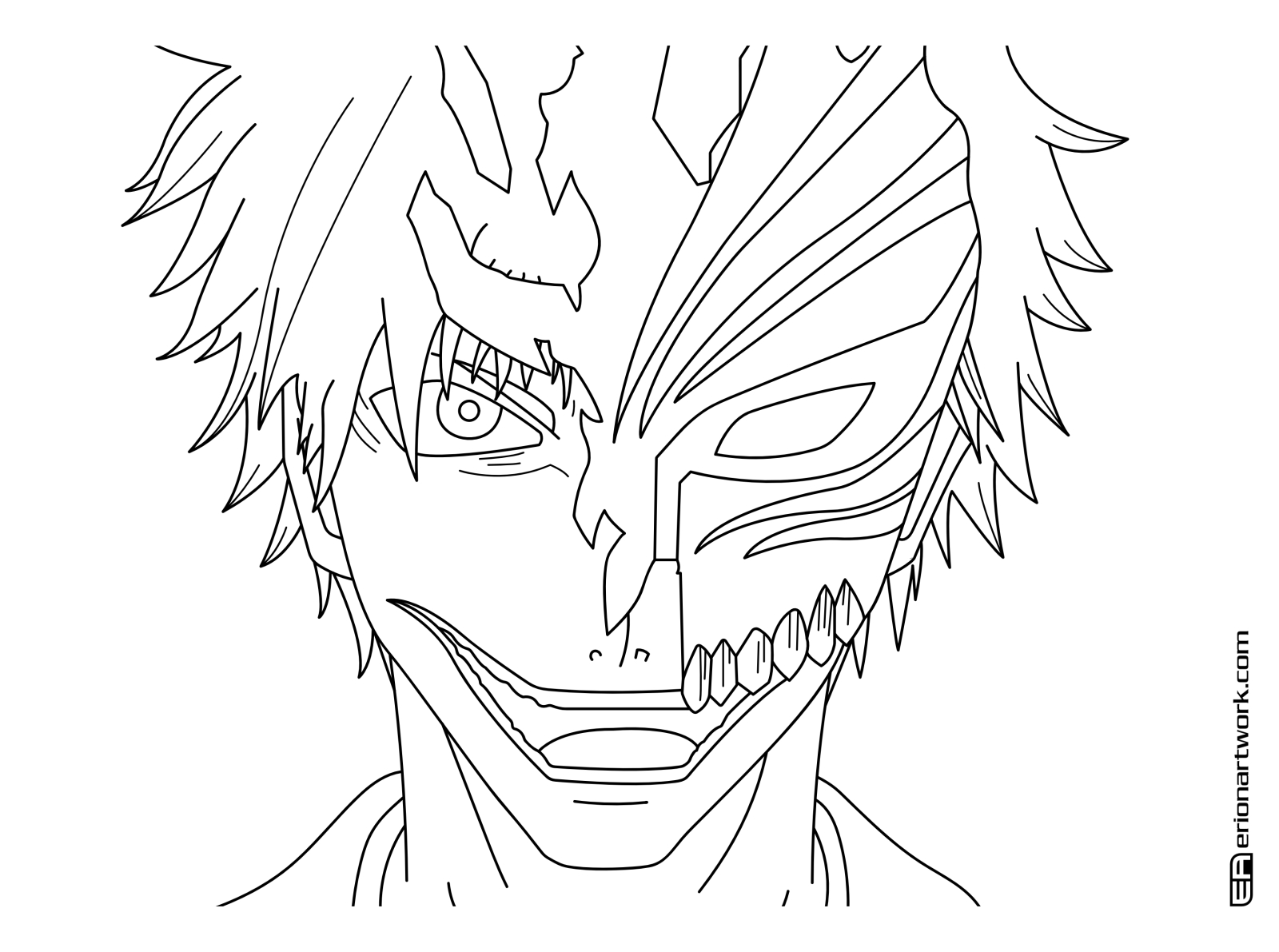 Ichigo kurosaki line art download by erion artwork on