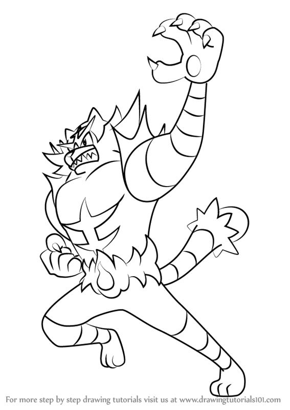 Learn how to draw incineroar from pokemon sun and moon pokãmon sun and moon step by step drawing tutâ pokemon coloring pages pokemon sketch pokemon coloring