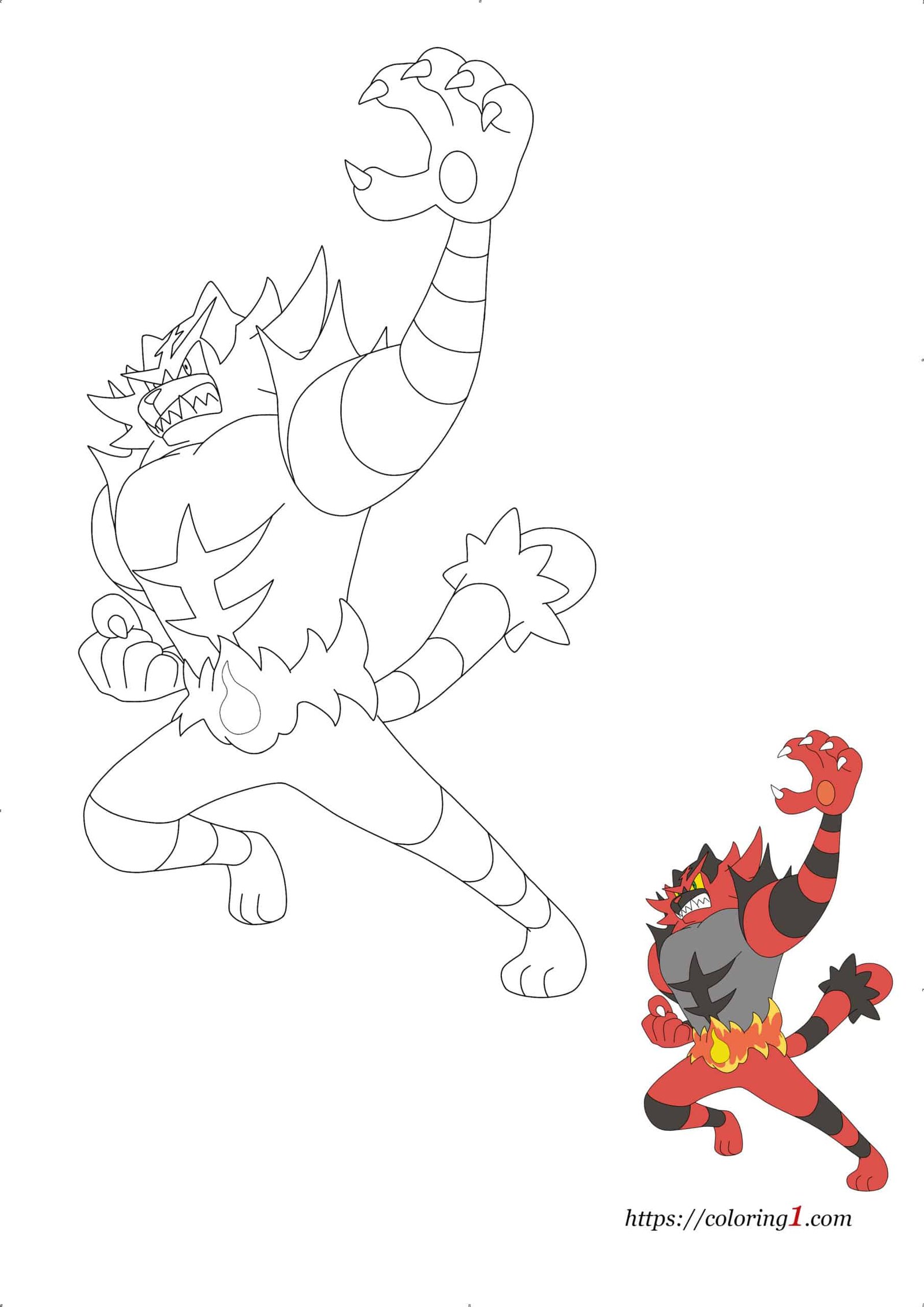 Pokemon incineroar coloring pages
