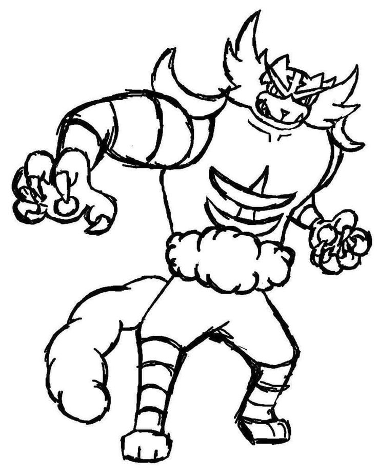 Printable incineroar coloring page