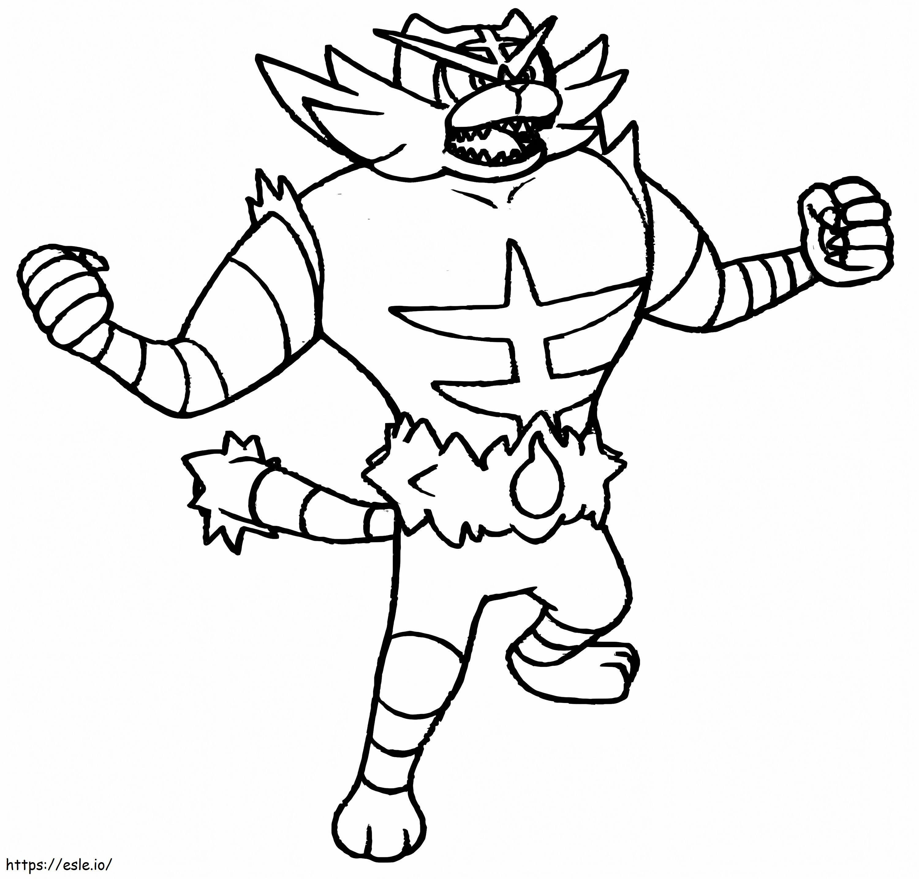 Pokemon incineroar coloring page